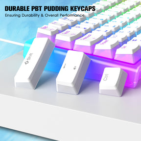 MAGIC-REFINER MK-1 60% Wired Mechanical Gaming Keyboard, PBT Pudding Keycaps, Hot-Swappable, 18 RGB Backlit, Outemu Red Switch, for PC/PS4/Xbox