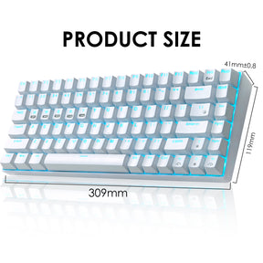 XINMENG XM84 84 Keys 3 Modes Mechanical Keyboard, Bluetooth 5.0/Wireless 2.4G/Wired, Rechargeable 3000mAh Battery, 20 LED Backlit Mode