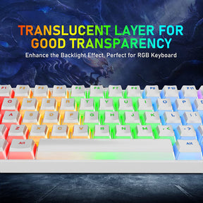 AJAZZ PBT Pudding Keycaps with Keycap Puller 108 Key Double Shot Keycaps Translucent Layer OEM Profile Keycap Full 104 Key/60% Compact 61 Key/68 Key