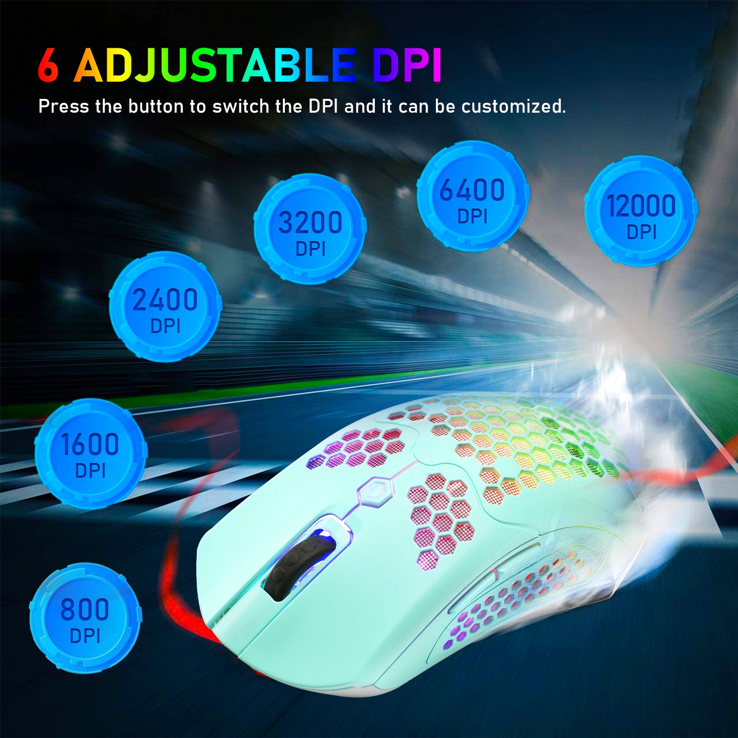 ZIYOU LANG X2 Wireless/ Wired Gaming Mouse,16 RGB Backlit Ultralight Honeycomb Shell with Programmable Driver,Rechargeable 800mA,12000 DPI