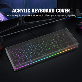 MAMBASNAKE Premium Acrylic Cover Dust Cover Waterproof Anti-Knock Clear Keyboard Cover for 60% Compact PC Keyboard, 11.5*4*1.1 in