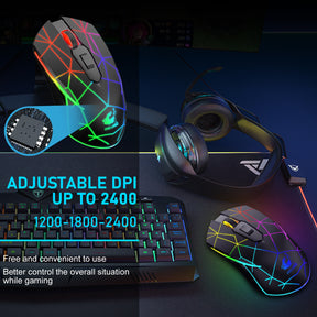 ZIYOU LANG Wireless Gaming Mouse with 2.4Ghz USB Receiver RGB Backlight Adjustable DPI Silent Rechargeable Ergonomic 7 Button