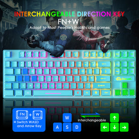 ZIYOU LANG T2 Gaming Keyboard and Mouse, Mechanical Feel Keyboard,RGB 6400 DPI Lightweight Gaming Mouse for Windows PC Gamers