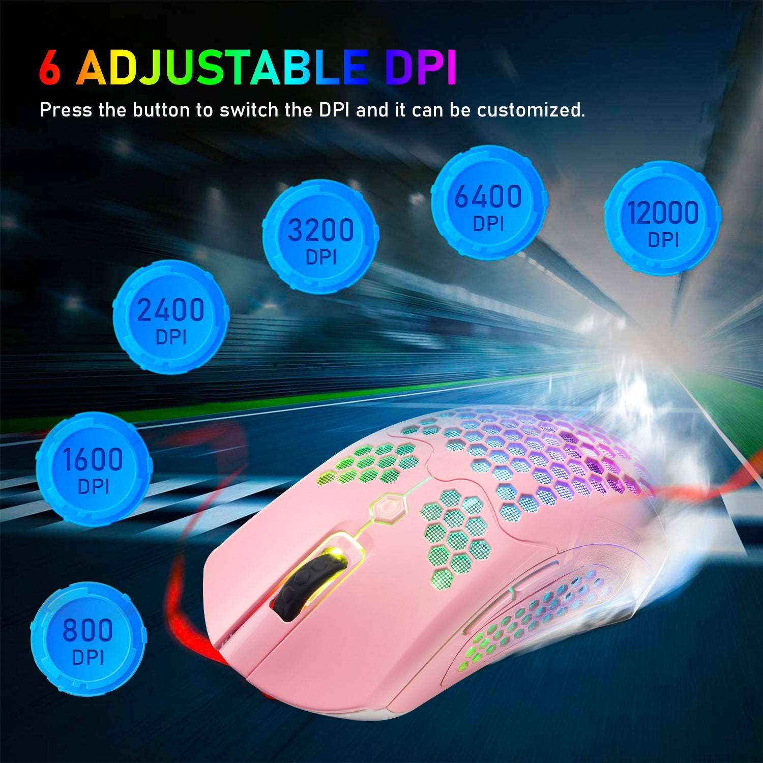 ZIYOU LANG X2 Wireless/ Wired Gaming Mouse,16 RGB Backlit Ultralight Honeycomb Shell with Programmable Driver,Rechargeable 800mA,12000 DPI