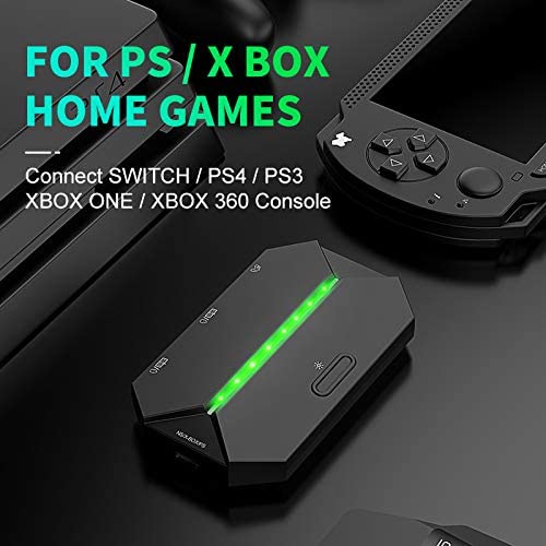 G6L RGB Backlit Gaming Controller Converter, TYPE-C USB Keyboard and Mouse LED Adapter/Converter for PS4/Xbox One/Xbox 360/Nintendo Switch/PS3(Black)