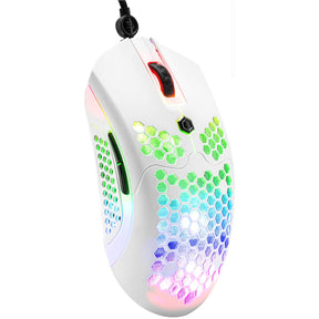 MAMBASNAKE M5 Wired Lightweight Gaming Mouse,26 RGB Backlit Mice with 7 Buttons Programmable Driver,PAW3325 12000DPI Mice, Honeycomb Shell