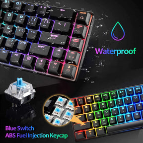 MAGIC-REFINER MK14 60% Mechanical Gaming Keyboard Type C Wired 68 Keys LED illuminated 18 Chroma RGB Lighting Clicky Switches Anti-ghosting