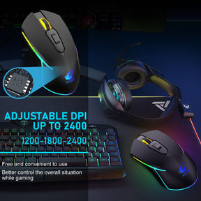 ZIYOU LANG Wireless Gaming Mouse with 2.4Ghz USB Receiver RGB Backlight Adjustable DPI Silent Rechargeable Ergonomic 7 Button