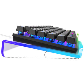 Premium Acrylic Computer Keyboard Stand, 366 Kinds RGB LED Backlit Keyboard Tray,Gaming Keyboard USB Interface Keyboard Stand