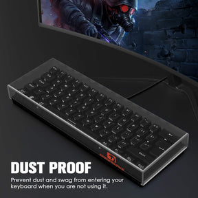 MAMBASNAKE Premium Acrylic Cover Dust Cover Waterproof Anti-Knock Clear Keyboard Cover for 60% Compact PC Keyboard, 11.5*4*1.1 in