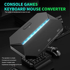 G6L RGB Backlit Gaming Controller Converter, TYPE-C USB Keyboard and Mouse LED Adapter/Converter for PS4/Xbox One/Xbox 360/Nintendo Switch/PS3(Black)