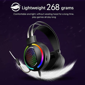 MAMBASNAKE M12 Gaming Headset Virtual 7.1-Channel Stereo Surround RGB Headset with Sound Card Chip Omnidirectional Microphone