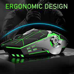 ZIYOU LANG V8 Wired Gaming Mouse, 4000 DPI Ergonomic PC Gaming Mice with Rainbow Breathing Backlit and 7 Programmable Buttons