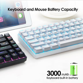 XINMENG XM84 84 Keys 3 Modes Mechanical Keyboard, Bluetooth 5.0/Wireless 2.4G/Wired, Rechargeable 3000mAh Battery, 20 LED Backlit Mode