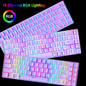 MAGIC-REFINER MK14 60% Mechanical Gaming Keyboard Type C Wired 68 Keys LED illuminated 18 Chroma RGB Lighting Clicky Switches Anti-ghosting