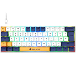 MAGIC-REFINER MK21 UK Layout 60% Mechanical Gaming Keyboard Mini Compact Wired Type C Dye-Sublimation PBT USB Water-resistant 14 Chroma RGB Illuminated