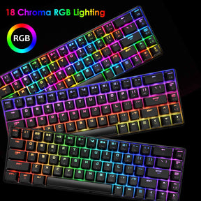 MAGIC-REFINER MK14 60% Mechanical Gaming Keyboard Type C Wired 68 Keys LED illuminated 18 Chroma RGB Lighting Clicky Switches Anti-ghosting