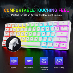 AJAZZ PBT Pudding Keycaps with Keycap Puller 108 Key Double Shot Keycaps Translucent Layer OEM Profile Keycap Full 104 Key/60% Compact 61 Key/68 Key