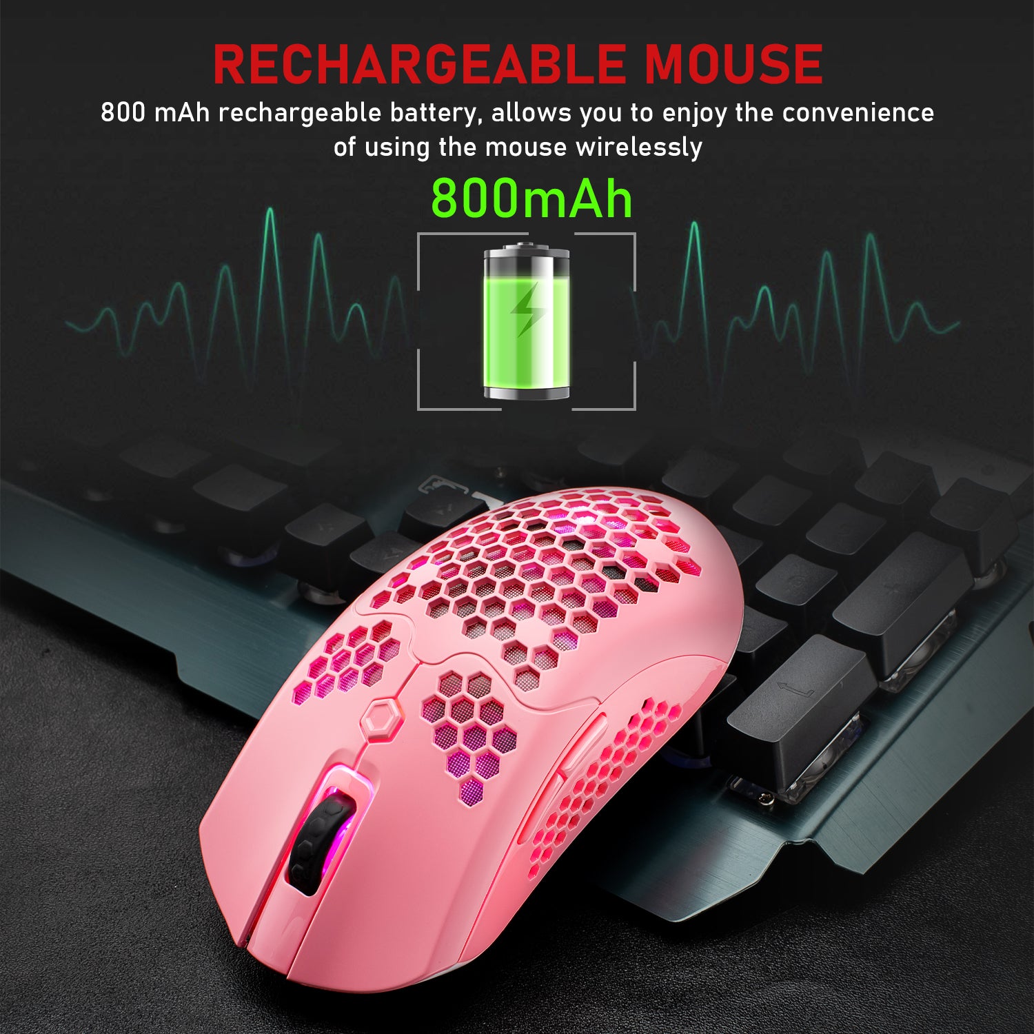 ZIYOU LANG X2 Wireless/ Wired Gaming Mouse,16 RGB Backlit Ultralight Honeycomb Shell with Programmable Driver,Rechargeable 800mA,12000 DPI