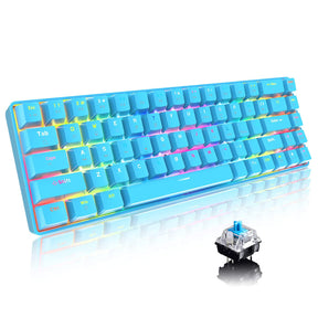 ZIYOU LANG T8 60% Mechanical Mini Gaming Keyboard Compact Type C Wired 68 Keys LED Backlit USB Waterproof Keyboard 18 Chroma RGB