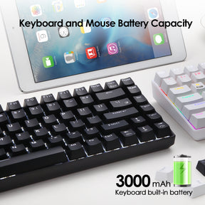 XINMENG XM84 84 Keys 3 Modes Mechanical Keyboard, Bluetooth 5.0/Wireless 2.4G/Wired, Rechargeable 3000mAh Battery, 20 LED Backlit Mode