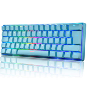 MAGIC-REFINER MK21 60% True Mechanical Gaming Keyboard UK Layout Type C Wired 62 Keys 14 Chroma RGB Backlight Keyboard Full Anti-ghosting