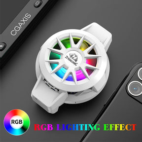 ZIYOU LANG Z1 Portable Mobile Phone Cooler, RGB Backlit with Adjustable Buckle Semiconductor Cooling Fan With USB Cable, with iPhone/Android