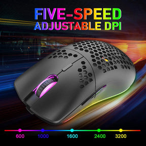 ZIYOU LANG XYH80 Wireless 2.4G Lightweight Mouse, 7 Button ,11 Chroma RGB Backlit,  Rechargeable, Honeycomb Shell Ultralight , 3200 DPI