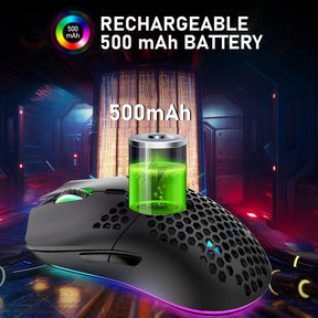 ZIYOU LANG XYH80 Wireless 2.4G Lightweight Mouse, 7 Button ,11 Chroma RGB Backlit,  Rechargeable, Honeycomb Shell Ultralight , 3200 DPI