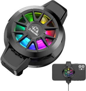 ZIYOU LANG Z1 Portable Mobile Phone Cooler, RGB Backlit with Adjustable Buckle Semiconductor Cooling Fan With USB Cable, with iPhone/Android