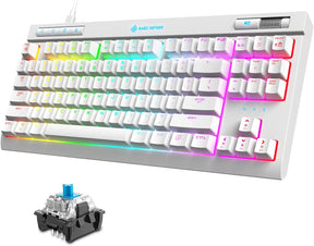 MAGIC-REFINER MK17 87 Key RGB Mechanical Gaming Keyboard, 18  RGB LED Backlit, Multimedia Digital Volume Wheel, full Keys All-ghosting-Blue Switches