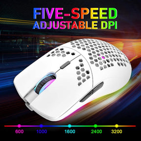 ZIYOU LANG XYH80 Wireless 2.4G Lightweight Mouse, 7 Button ,11 Chroma RGB Backlit,  Rechargeable, Honeycomb Shell Ultralight , 3200 DPI