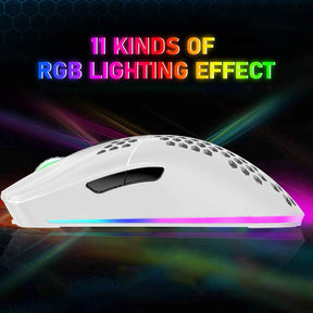 ZIYOU LANG XYH80 Wireless 2.4G Lightweight Mouse, 7 Button ,11 Chroma RGB Backlit,  Rechargeable, Honeycomb Shell Ultralight , 3200 DPI