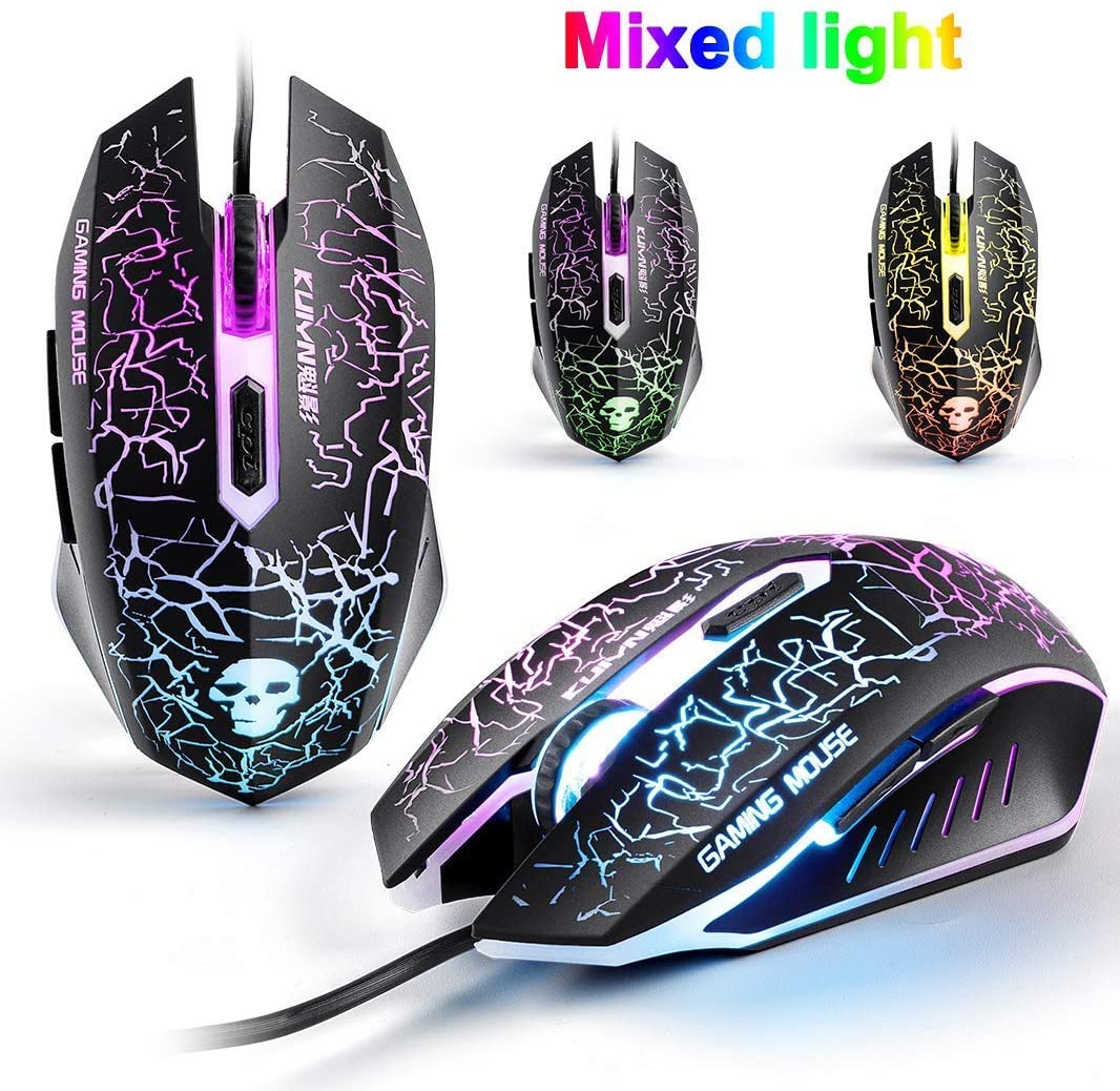 FELiCON T6 UK Layout Gaming Keyboard and Mouse Sets Rainbow Backlit Usb Gaming Keyboard  2400DPI 6 Buttons Optical  Gaming Mouse