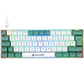 MAGIC-REFINER MK21 UK Layout 60% Mechanical Gaming Keyboard Mini Compact Wired Type C Dye-Sublimation PBT USB Water-resistant 14 Chroma RGB Illuminated