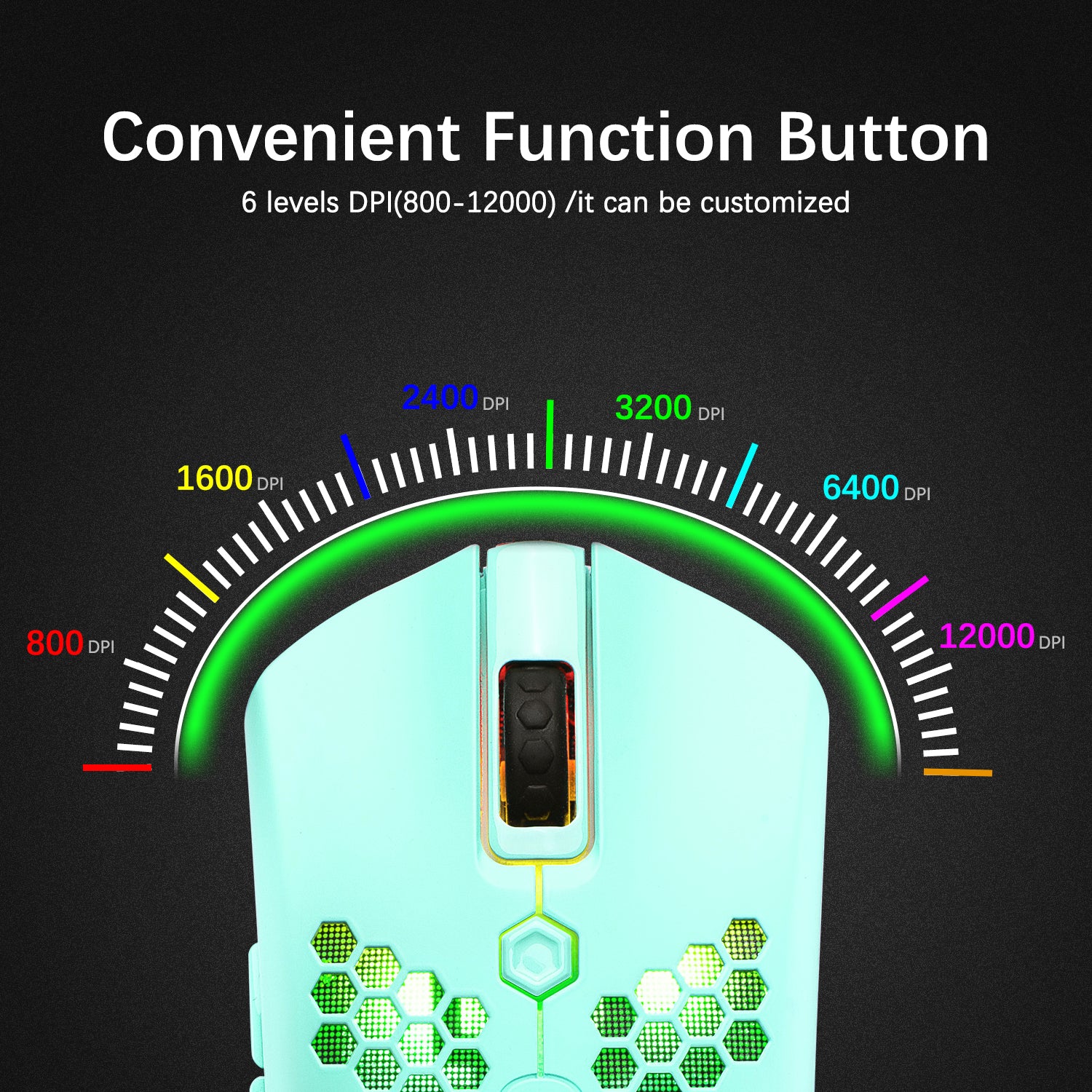 MAMBASNAKE M5 Wired Lightweight Gaming Mouse,26 RGB Backlit Mice with 7 Buttons Programmable Driver,PAW3325 12000DPI Mice, Honeycomb Shell