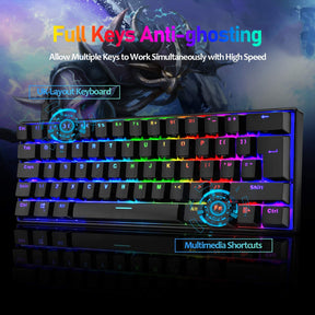 MAGIC-REFINER MK21 60% True Mechanical Gaming Keyboard UK Layout Type C Wired 62 Keys 14 Chroma RGB Backlight Keyboard Full Anti-ghosting