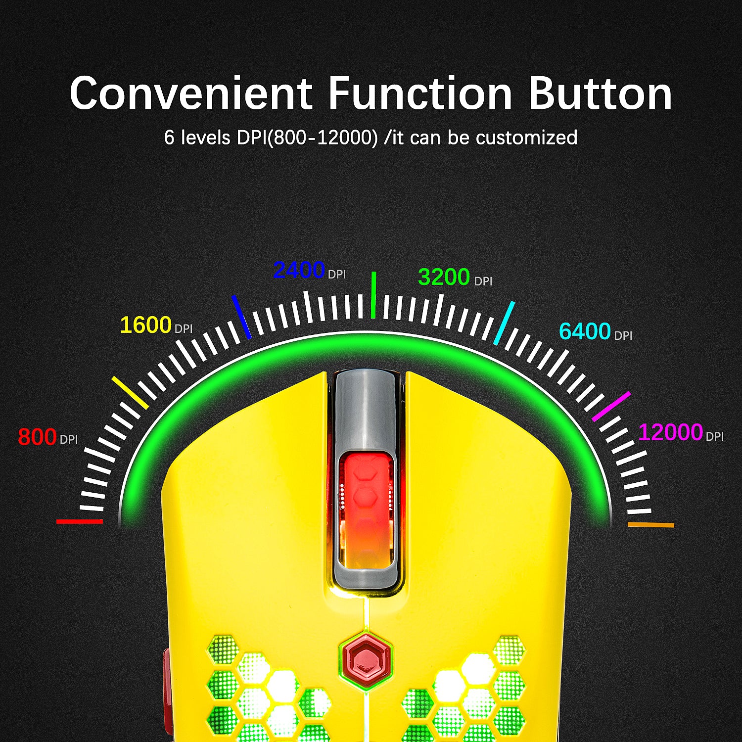 MAMBASNAKE M5 Wired Lightweight Gaming Mouse,26 RGB Backlit Mice with 7 Buttons Programmable Driver,PAW3325 12000DPI Mice, Honeycomb Shell