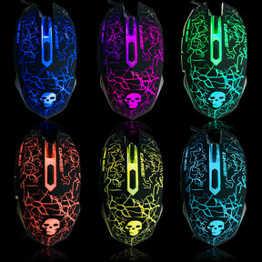 KUIYN T6 Wired Mechanical Feel Gaming Keyboard Rainbow LED 104 Keys USB illuminated light up+2400DPI 6 Buttons Optical Gaming Mouse Mice+Mouse Pad