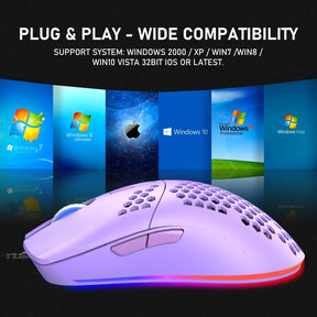 ZIYOU LANG M1 Wired Lightweight Gaming Mouse,6 RGB Backlit with 7 Buttons Programmable, Adjustable 6400DPI ,Ultralight Honeycomb Shell