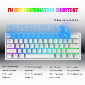 ZIYOU LANG T61 60% Ultra Compact Wireless Gaming Keyboard and Mouse Set with Mousepad 2400 DPI Rainbow Backlit 3800 mAh Rechargeable