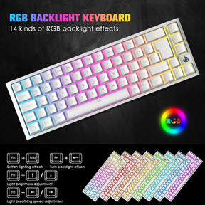 MAGIC-REFINER MK26 60% Gaming Keyboard,RGB Chroma Backlit Wried Ultra-Compact Mini Mechanical Keyboard 68 Key for PC, MAC, PS4