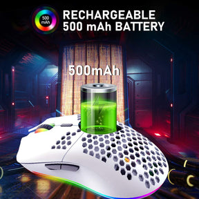 ZIYOU LANG XYH80 Wireless 2.4G Lightweight Mouse, 7 Button ,11 Chroma RGB Backlit,  Rechargeable, Honeycomb Shell Ultralight , 3200 DPI