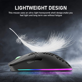 ZIYOU LANG XYH80 Wireless 2.4G Lightweight Mouse, 7 Button ,11 Chroma RGB Backlit,  Rechargeable, Honeycomb Shell Ultralight , 3200 DPI