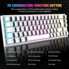 MAGIC-REFINER MK26 60% Gaming Keyboard,RGB Chroma Backlit Wried Ultra-Compact Mini Mechanical Keyboard 68 Key for PC, MAC, PS4