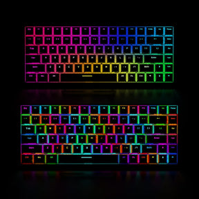 XINMENG XM84 84 Keys 3 Modes Mechanical Keyboard, Bluetooth 5.0/Wireless 2.4G/Wired, Rechargeable 3000mAh Battery, 20 LED Backlit Mode