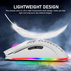 ZIYOU LANG M1 Wired Lightweight Gaming Mouse,6 RGB Backlit with 7 Buttons Programmable, Adjustable 6400DPI ,Ultralight Honeycomb Shell