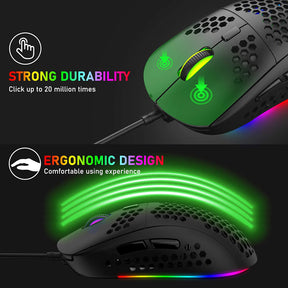 ZIYOU LANG T60 Keyboard Mouse Set, 60% Compact 62 Key USB C Backlit Mechanical Gaming Keyboard, 6400DPI RGB Gaming Mouse, Mice Pad