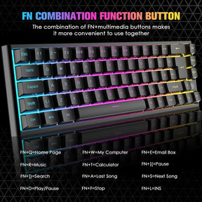 MAGIC-REFINER MK26 60% Gaming Keyboard,RGB Chroma Backlit Wried Ultra-Compact Mini Mechanical Keyboard 68 Key for PC, MAC, PS4