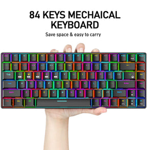 XINMENG XM84 84 Keys 3 Modes Mechanical Keyboard, Bluetooth 5.0/Wireless 2.4G/Wired, Rechargeable 3000mAh Battery, 20 LED Backlit Mode